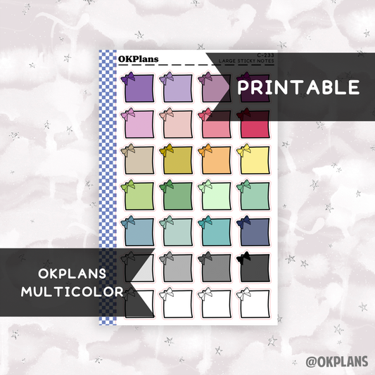 Large Sticky Note // Multicolor // Printable // C-233 // Multicolor Functional