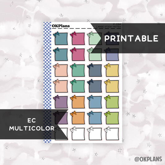 Large Sticky Note // EC Multicolor // Printable // C-234 // Multicolor Functional