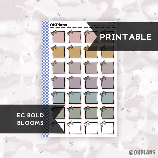 Large Sticky Note // EC Bold Blooms // Printable // C-235 // Multicolor Functional