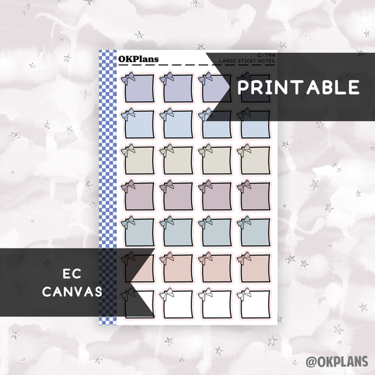 Large Sticky Note // EC Canvas // Printable // C-794 // Multicolor Functional