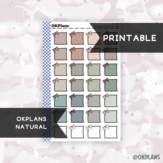 Large Sticky Note // Natural // Printable // C-795 // Multicolor Functional