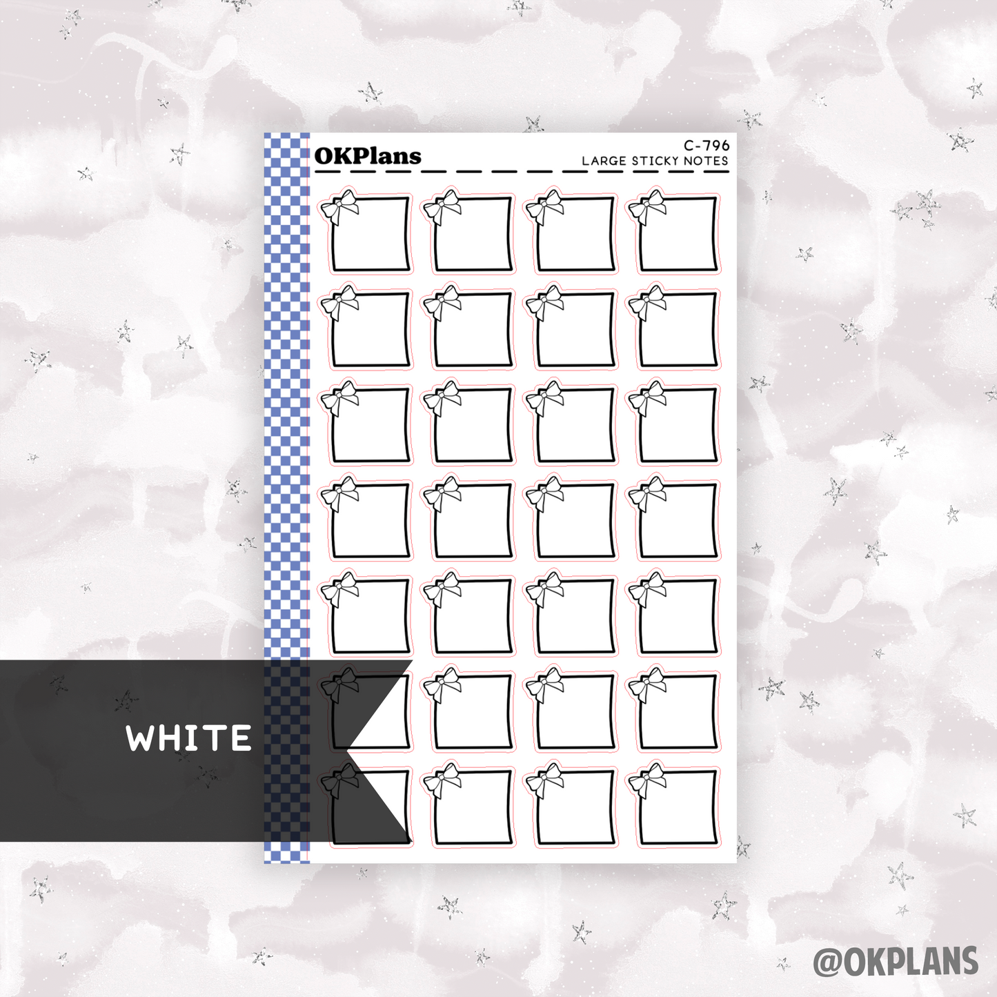 Large Sticky Note // White // Printable // C-796 // Multicolor Functional