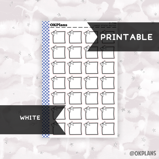 Large Sticky Note // White // Printable // C-796 // Multicolor Functional
