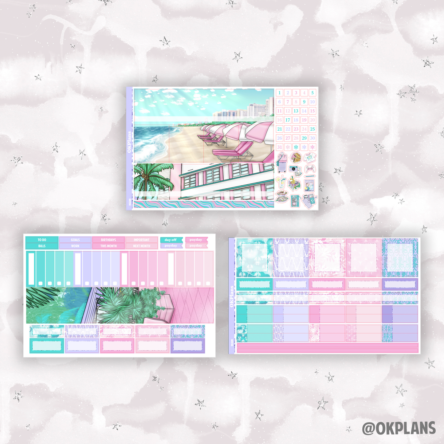 A5 Monthly Kit // Miami // Printable