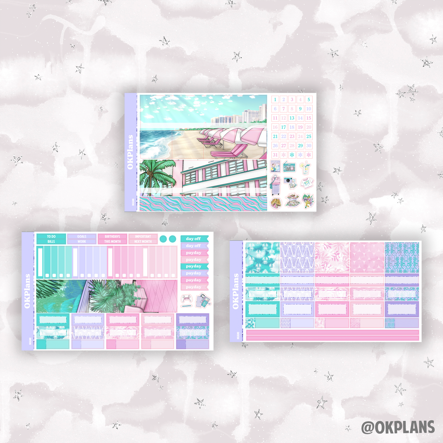 B6 Monthly Kit // Miami // Printable