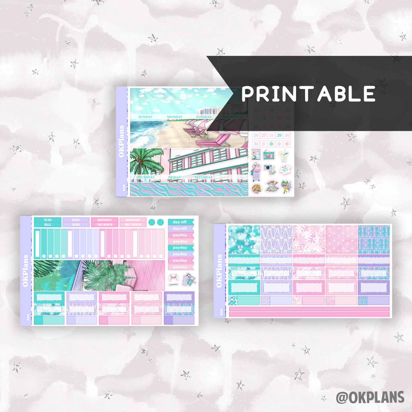 B6 Monthly Kit // Miami // Printable