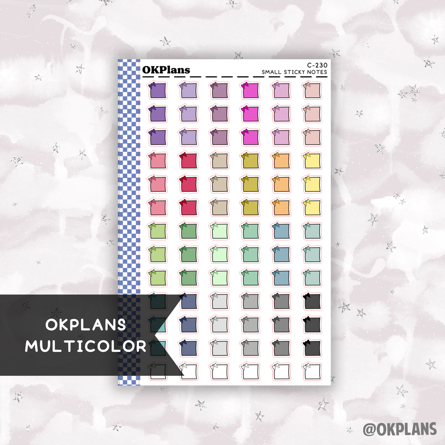 Mini Sticky Note // Multicolor // Printable // C-230 // Multicolor Functional