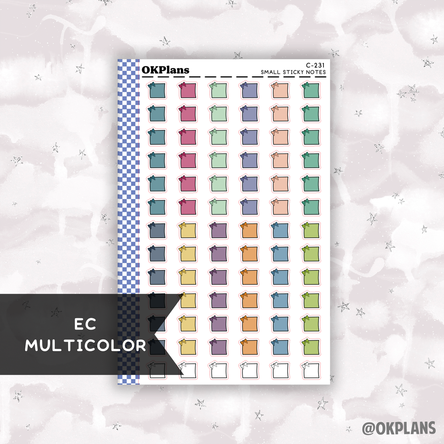 Mini Sticky Note // EC Multicolor // Printable // C-231 // Multicolor Functional