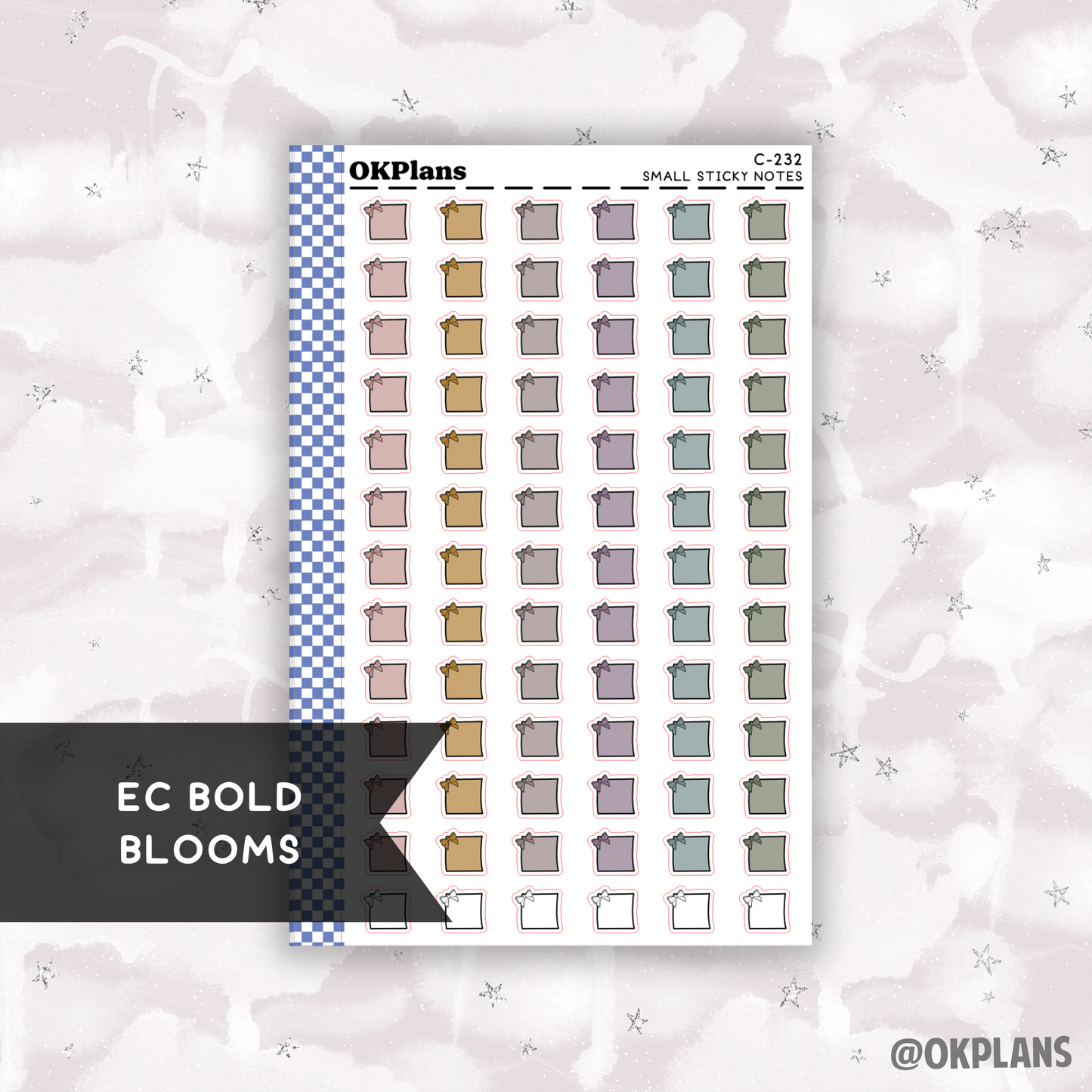 Mini Sticky Note // EC Bold Blooms // Printable // C-232 // Multicolor Functional