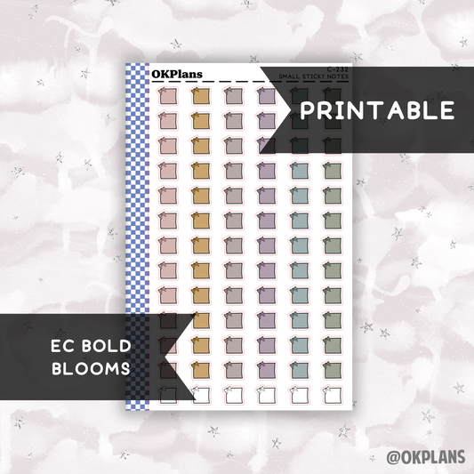 Mini Sticky Note // EC Bold Blooms // Printable // C-232 // Multicolor Functional