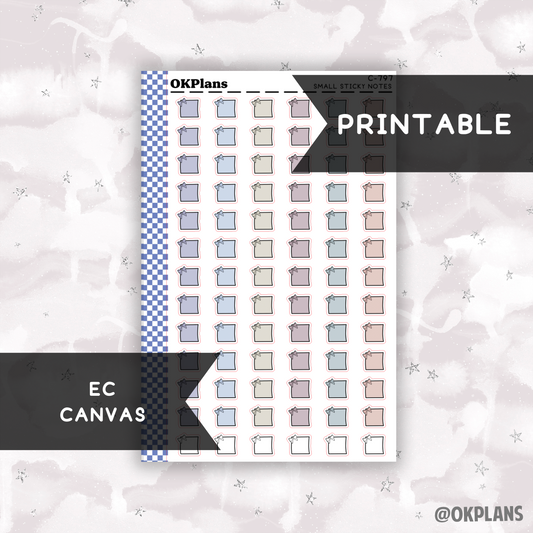 Mini Sticky Note // EC Canvas // Printable // C-797 // Multicolor Functional