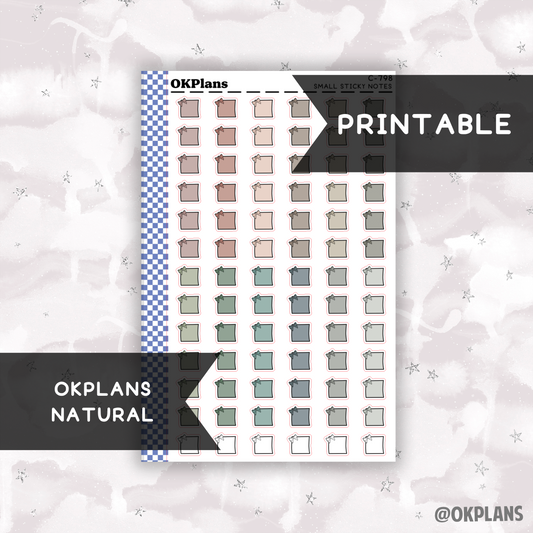 Mini Sticky Note // Natural // Printable // C-798 // Multicolor Functional