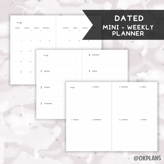 *DATED* Mini Weekly Planner - Pick Weekly Option