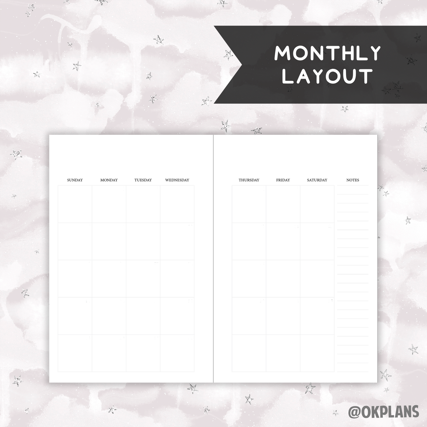 *UNDATED* Mini Weekly Planner - Pick Weekly Option