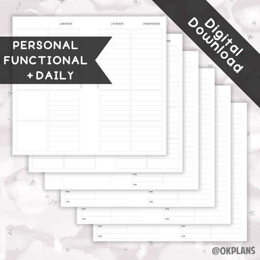 Personal Functional + Daily Planner // Digital Download