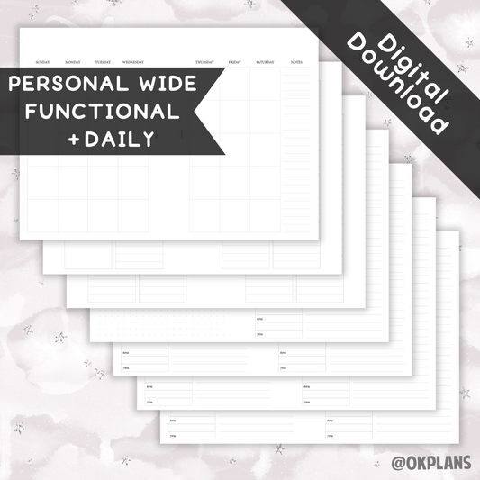 Personal Wide Functional + Daily Planner // Digital Download