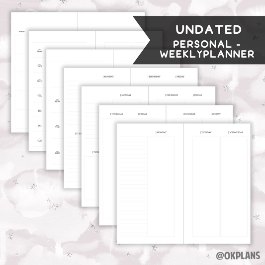 *UNDATED* Personal Weekly Planner - Pick Weekly Option