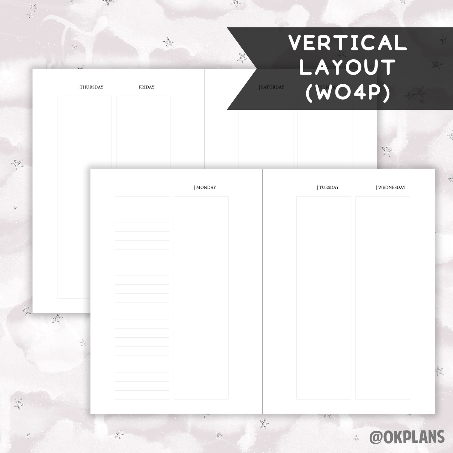 *UNDATED* Personal Wide Weekly Planner - Pick Weekly Option