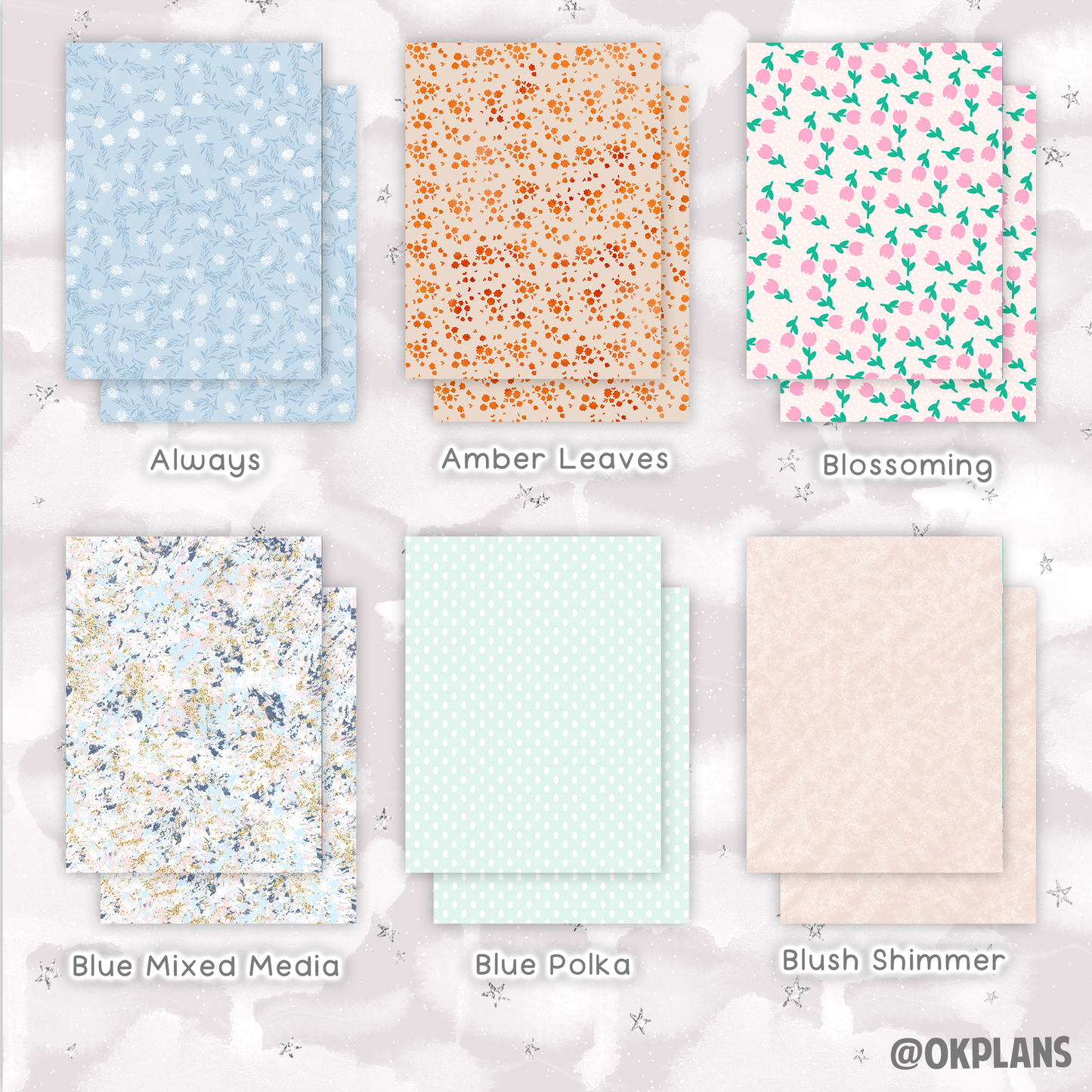 Simple Pattern Planner Covers // Pick your SIZE and DESIGN