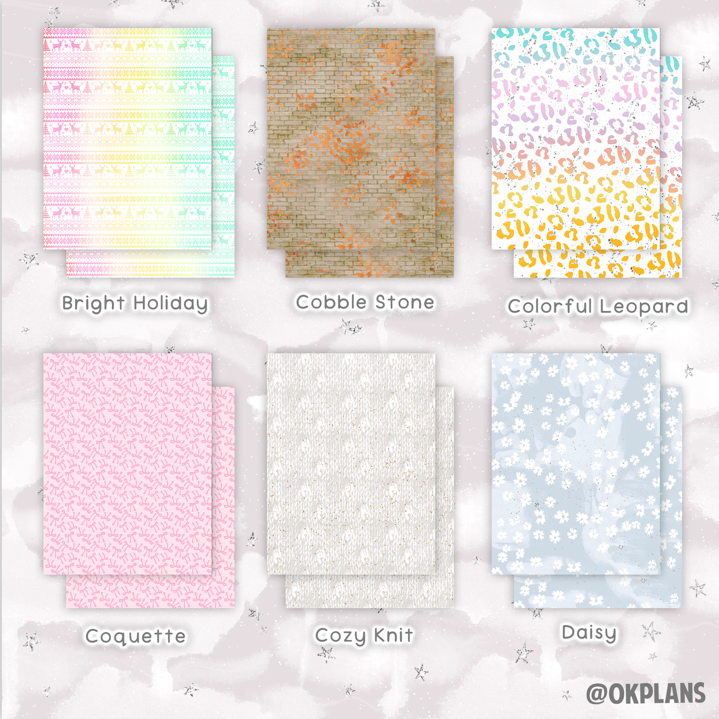 Simple Pattern Planner Covers // Pick your SIZE and DESIGN