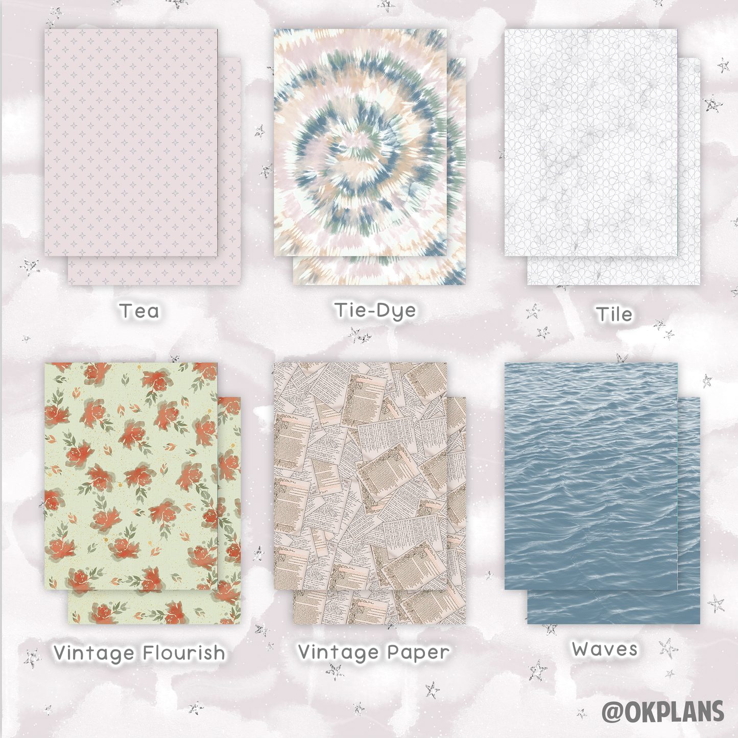 Simple Pattern Planner Covers // Pick your SIZE and DESIGN