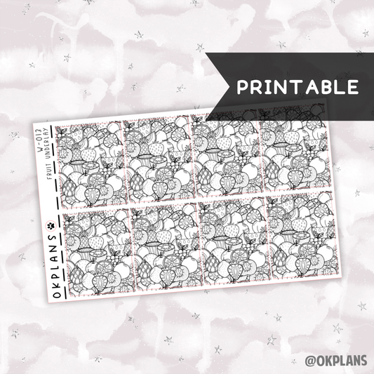 Fruit Underlays // Printable // W-013 // Foiled