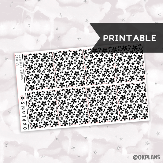Sakura Underlays // Printable // W-043 // Foiled