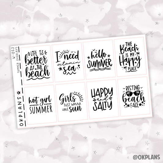 Summer Quotes Overlays // W-053 // Foiled
