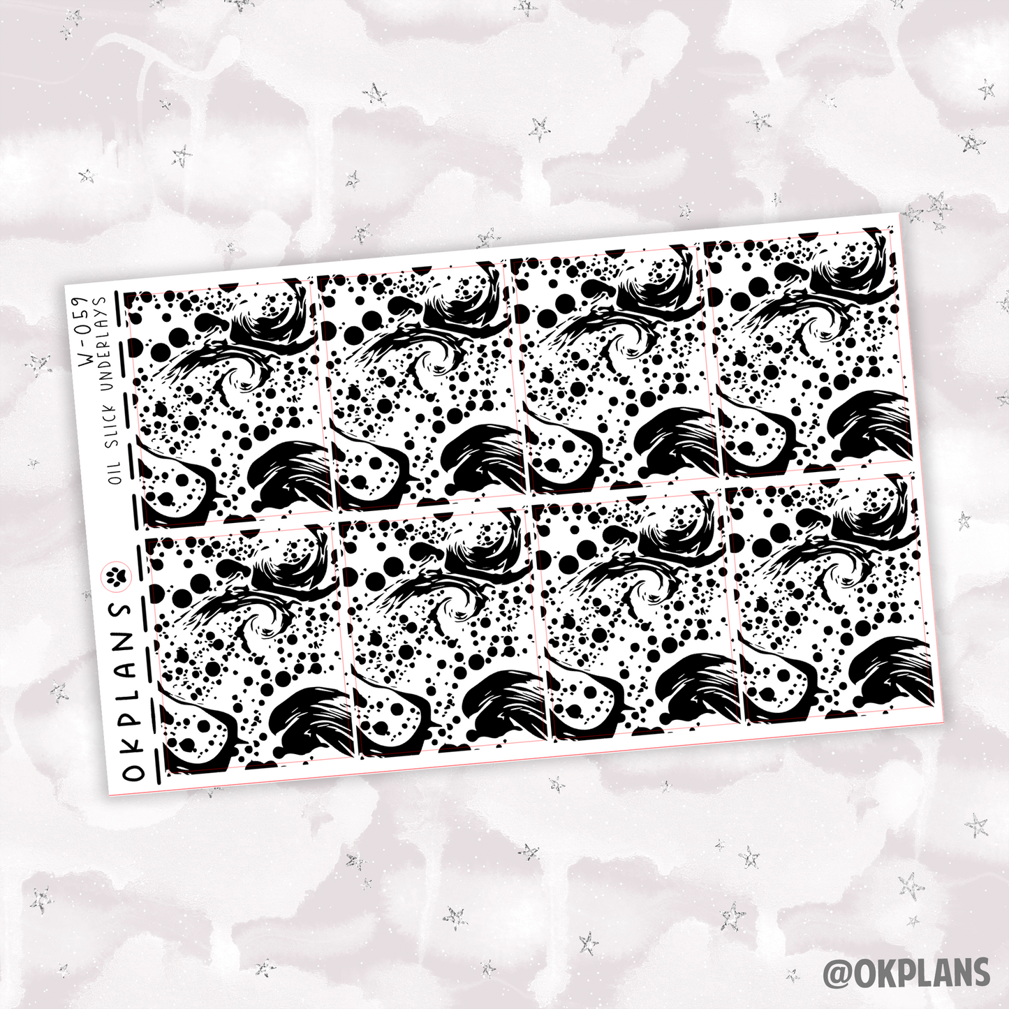 Oil Slick Underlays // W-059 // Foiled