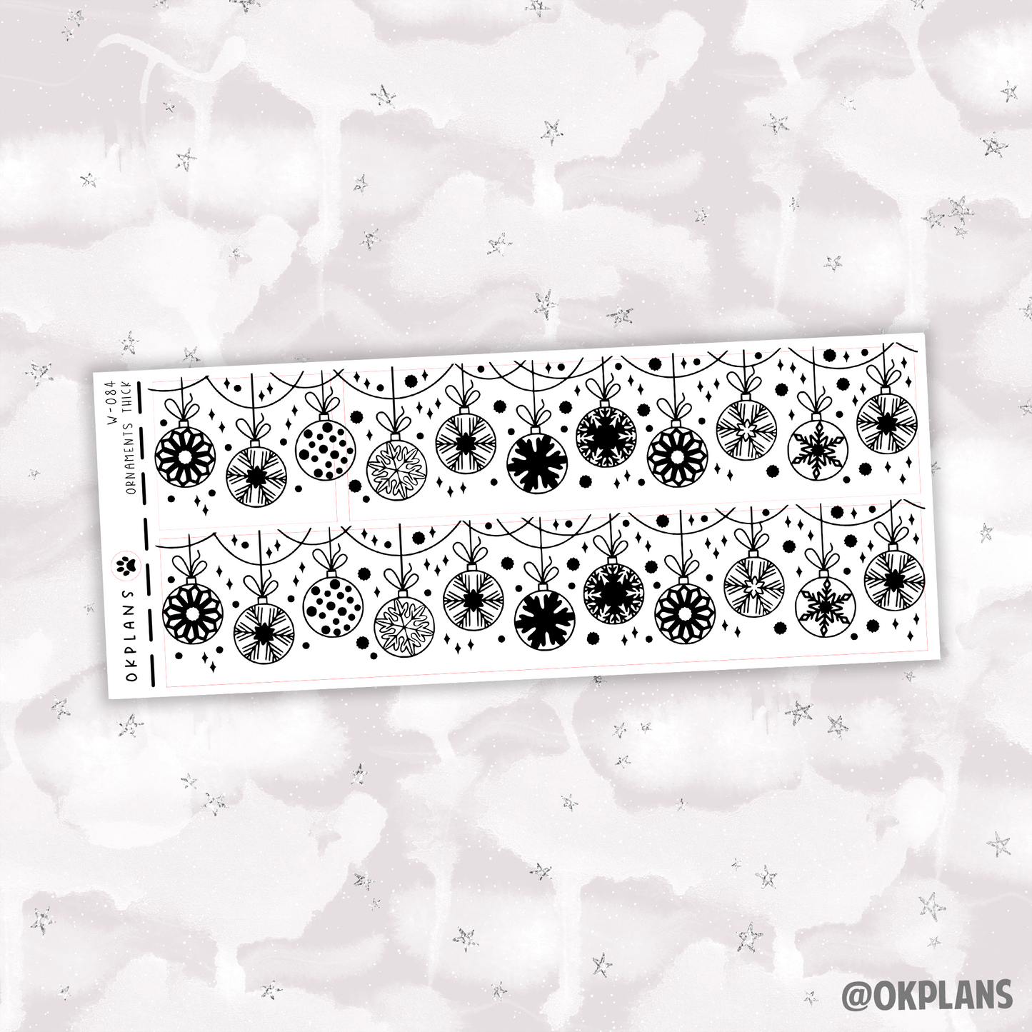 Ornaments // W-084 // Thick Washi Overlay