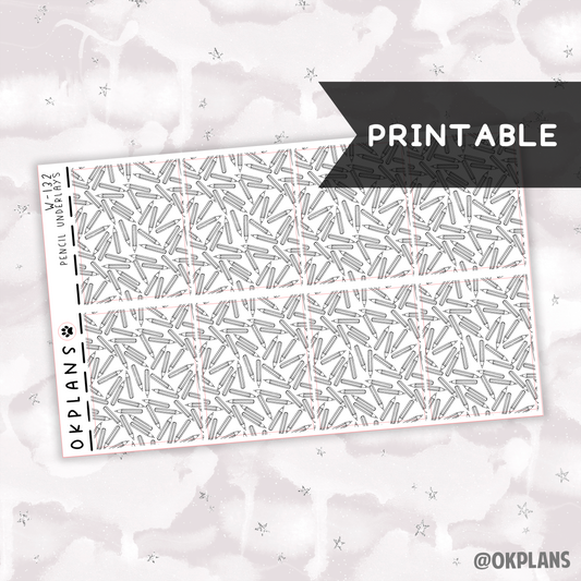 Pencil Underlays // Printable // W-132 // Foiled