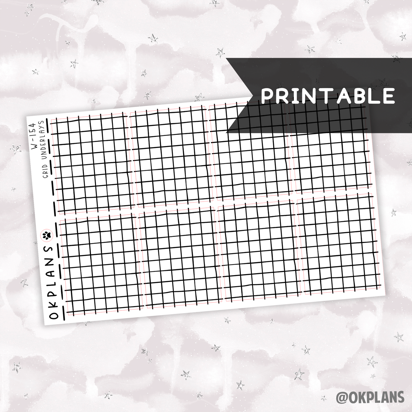 Grid Underlays // Printable // W-154 // Foiled