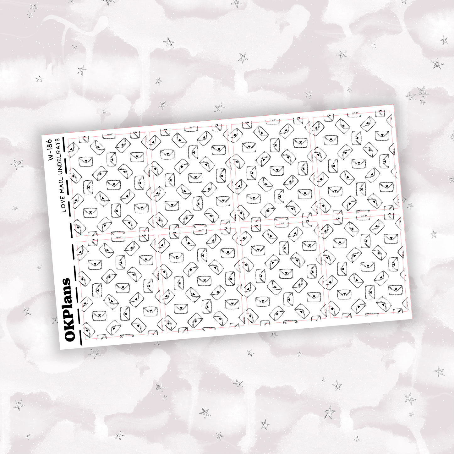 Love Mail Underlays // W-186 // Foiled