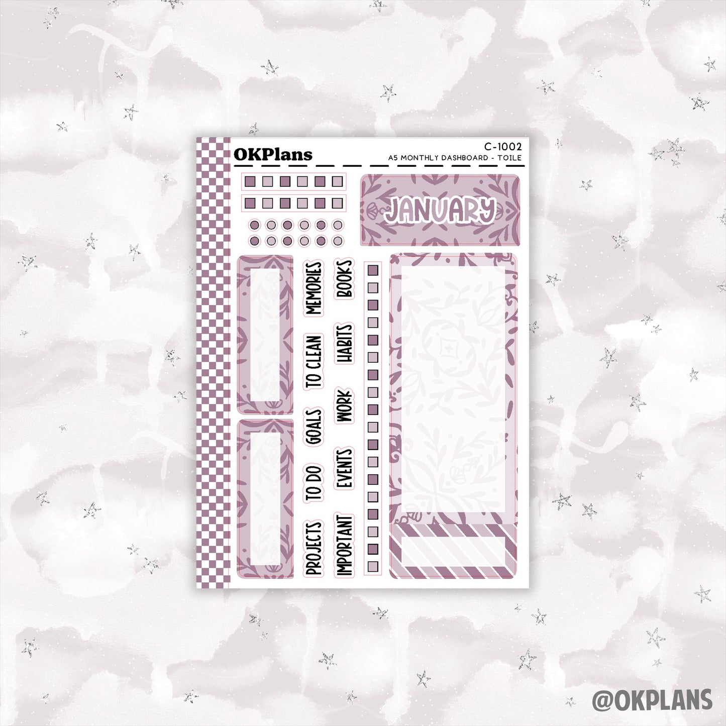 A5 EC Toile Monthly Dashboard // Functional