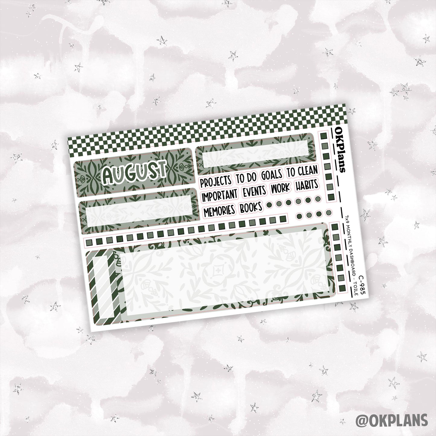7x9 EC Toile Monthly Dashboard // Functional
