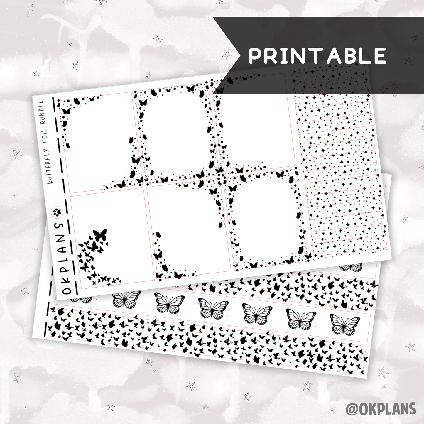 Butterfly // Printable // Foil Bundle