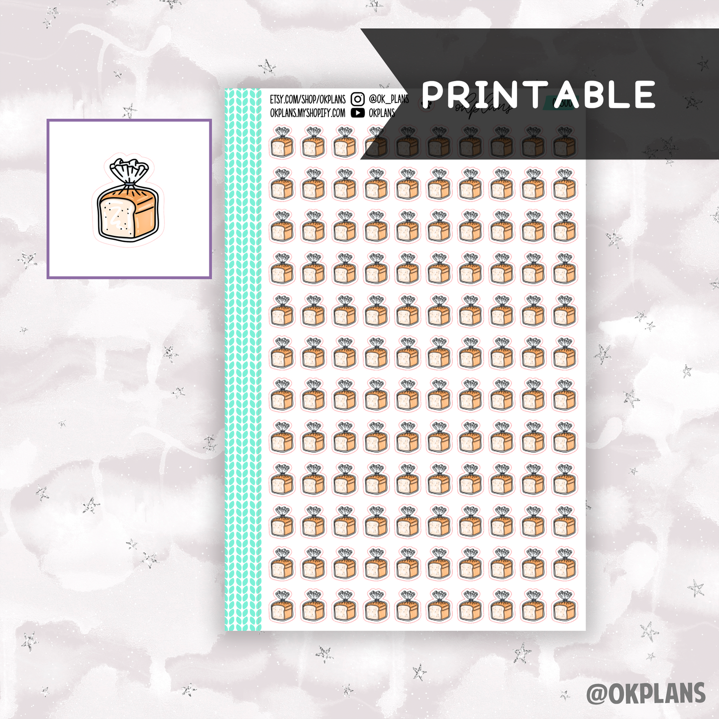 Bread Doodle // Printable // C-300 // Doodle