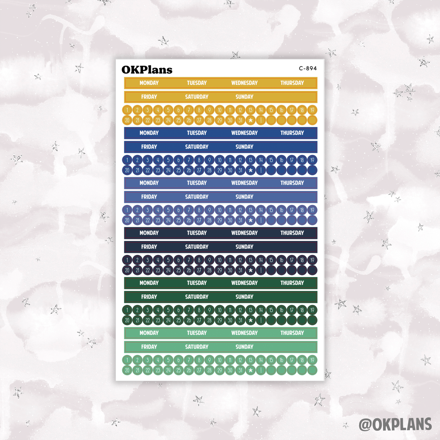 Monday Start Monthly Strips // EC A5 Daily Duo