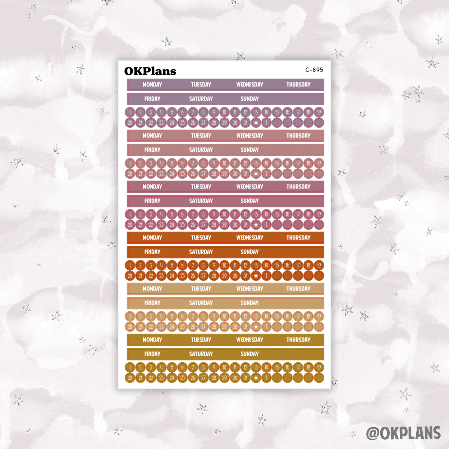 Monday Start Monthly Strips // EC A5 Daily Duo