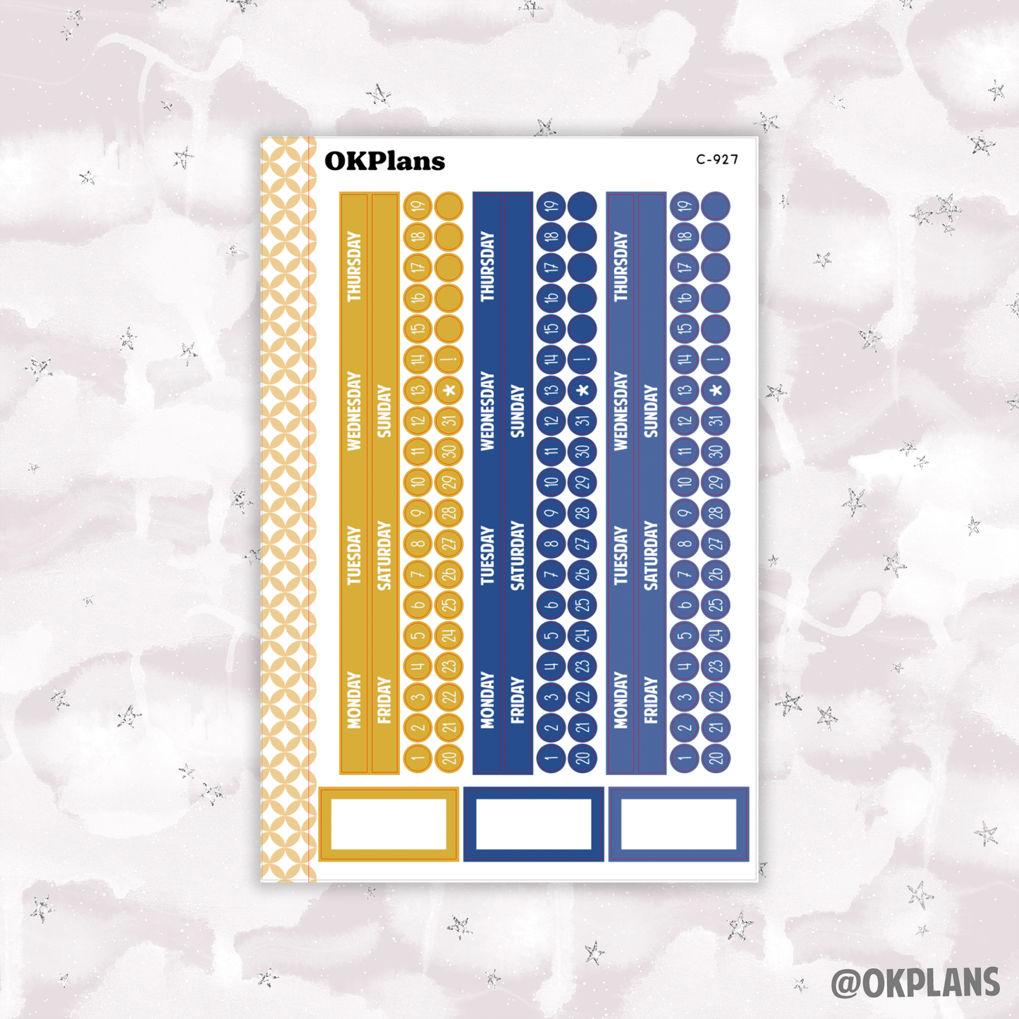 Monday Start Monthly Strips // EC 7x9 Daily Duo