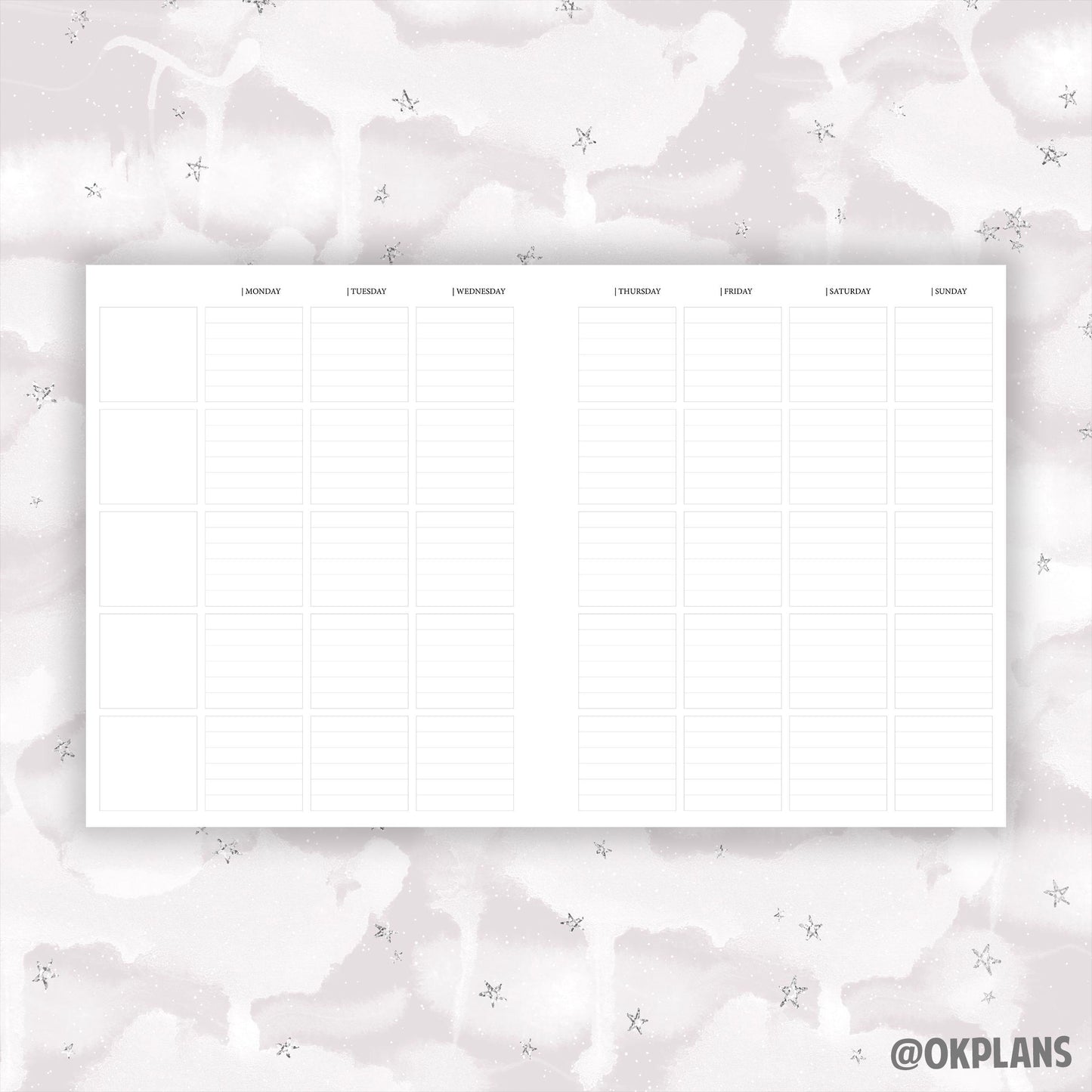 A5Wide Functional Planner // Digital Download // Writing Paper, Study Note Template, Lecture Notes Taking