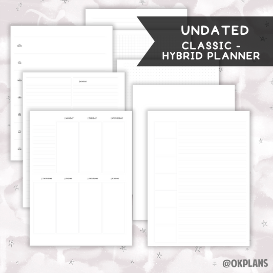 *UNDATED* Classic Dashboard Overview Planner - Pick Monthly and Weekly Option