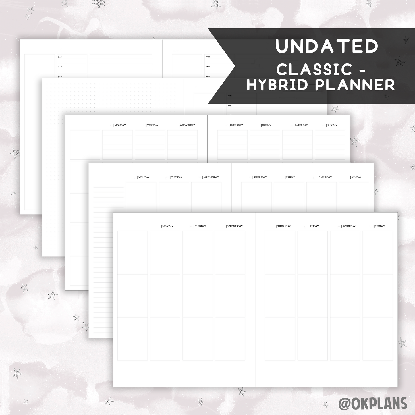 *UNDATED* Classic Hybrid Planner - Pick Monthly and Weekly Option