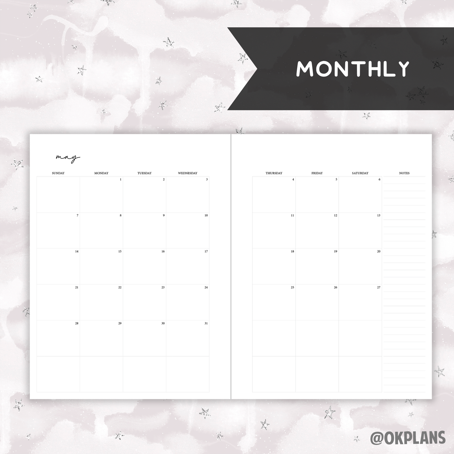 *DATED* Classic Hybrid Planner - Pick Monthly and Weekly Option