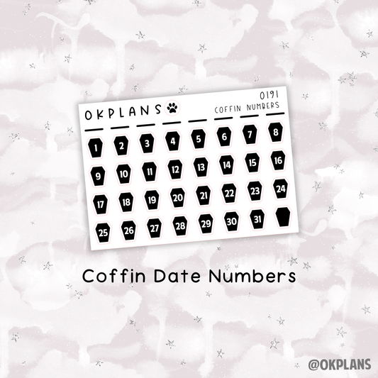 Coffin Date Numbers // 0191 // Foiled Functional