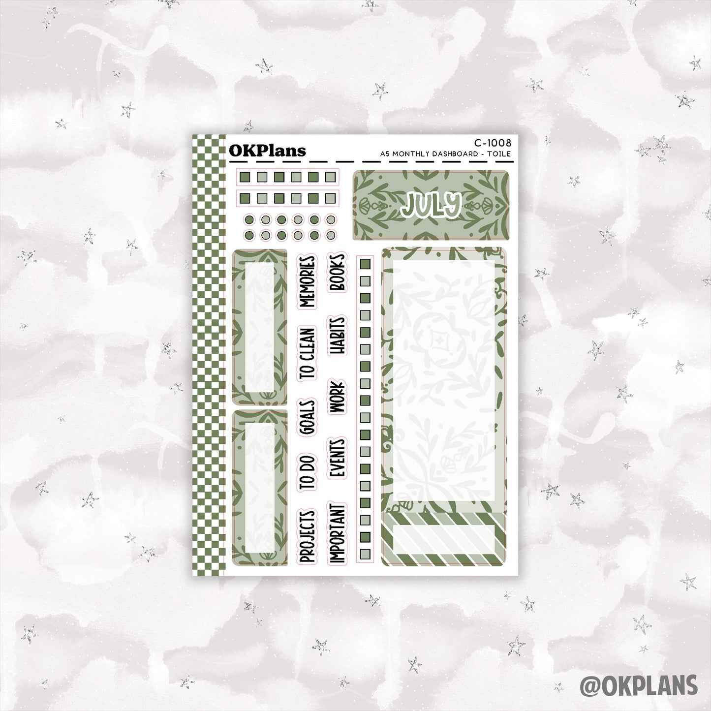 A5 EC Toile Monthly Dashboard // Functional