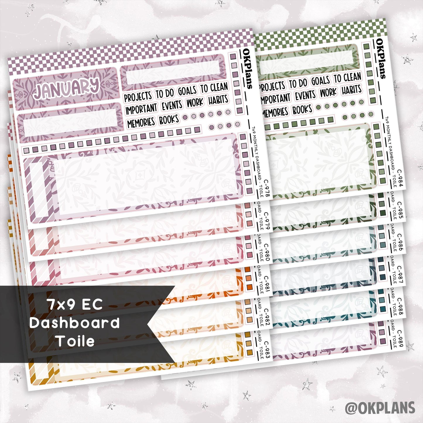 7x9 EC Toile Monthly Dashboard // Functional