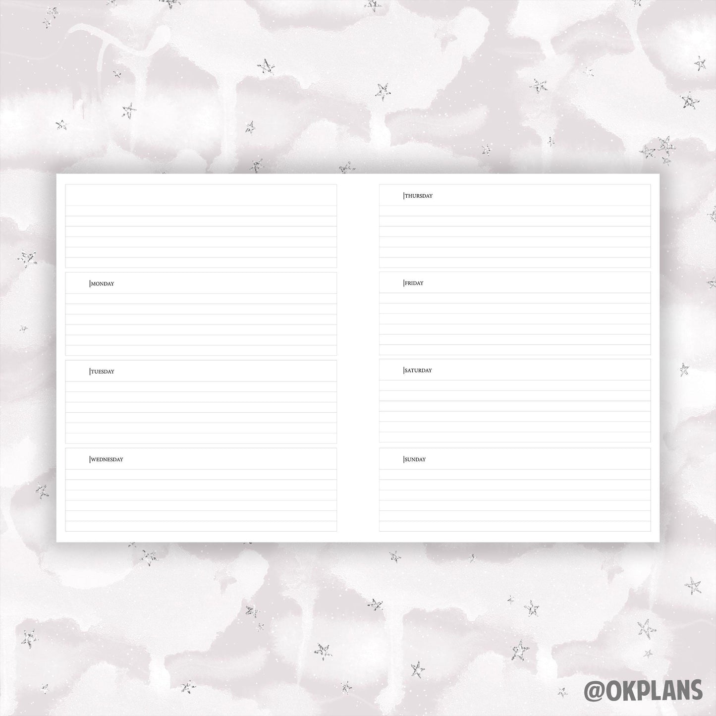 A5Wide Horizontal Planner // Digital Download // Writing Paper, Study Note Template, Lecture Notes Taking