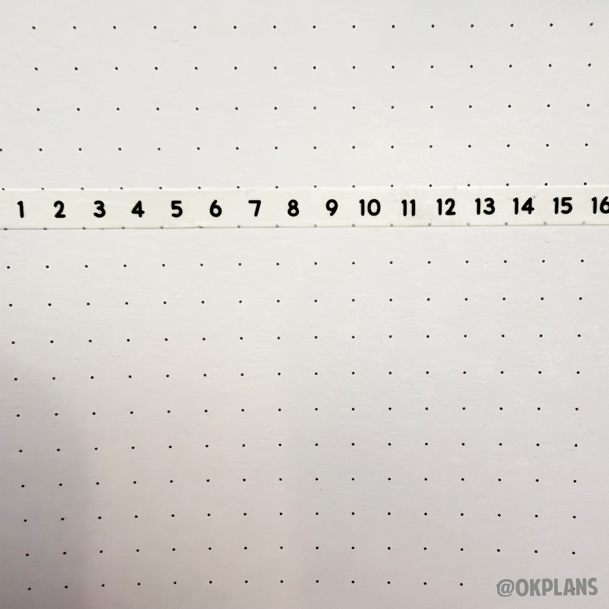 1-31 (Horizontal) Washi Tape // 5mm Bullet Journal