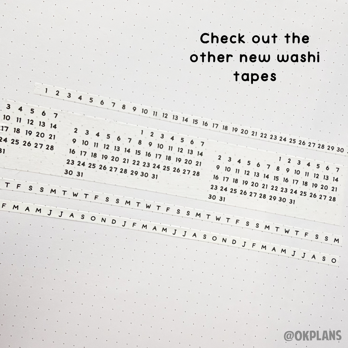 Calendar Washi Tape // 5mm Bullet Journal